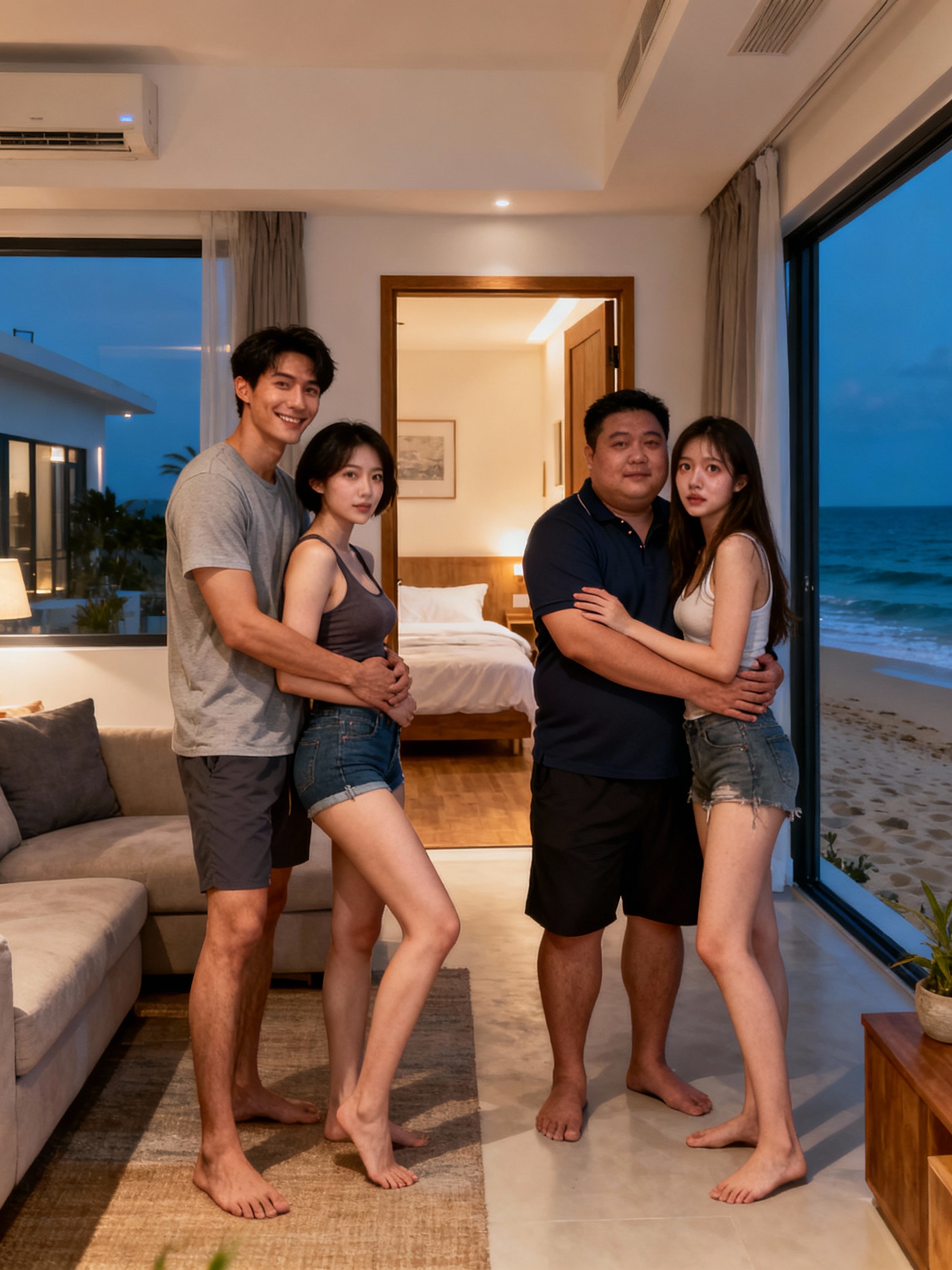 墾丁民宿玩真心話，鄧逸軒翻賀語辰日記後我們四人直接換妻幹到天亮