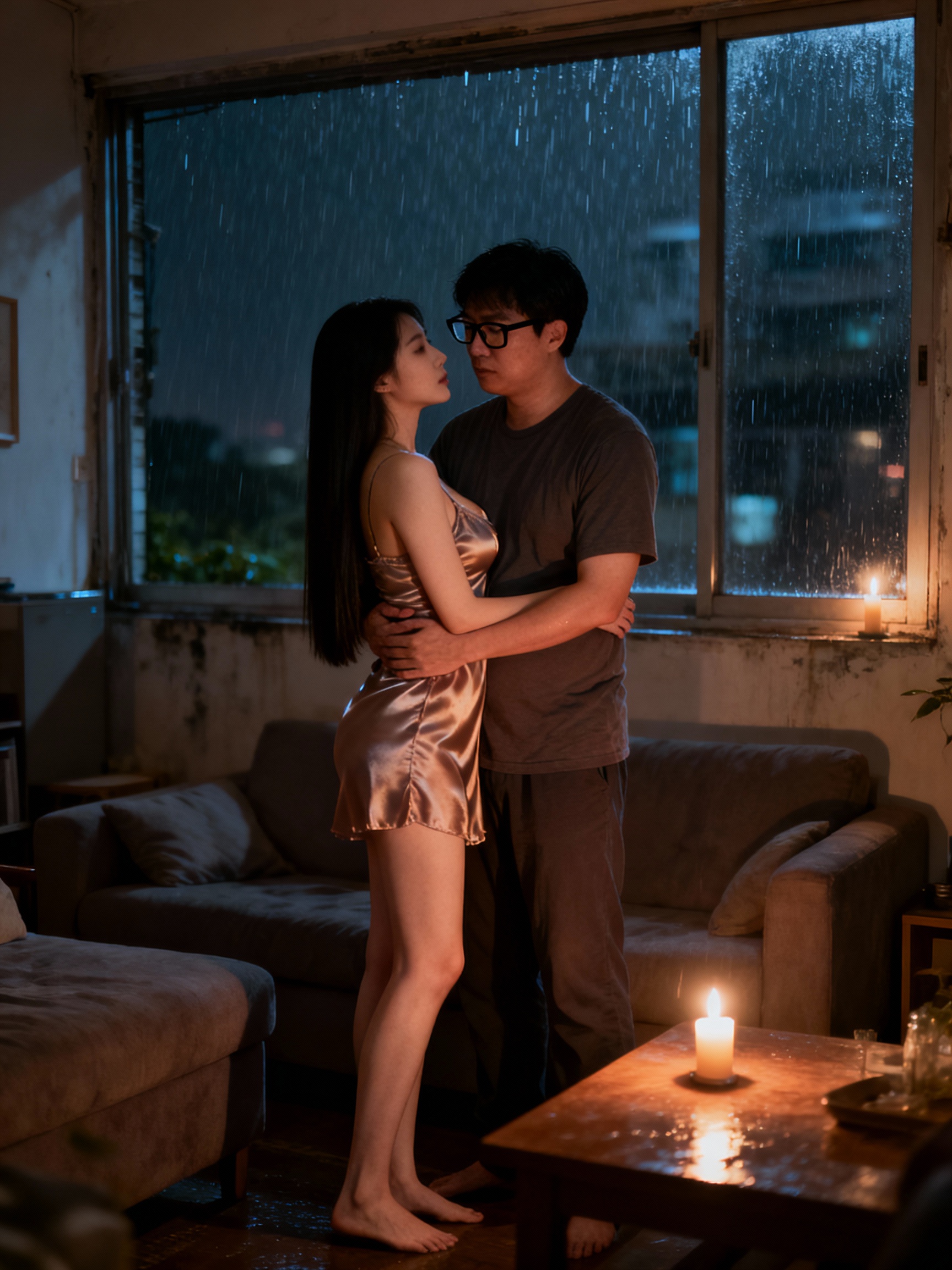 颱風停電夜：工程師俊霖與天使婉婷的激情依偎