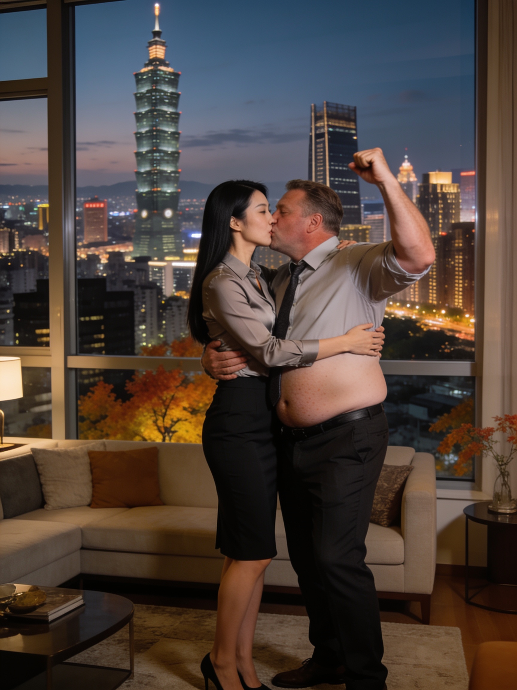 蘇婉婷被啤酒肚美國男邱德海帶回公寓