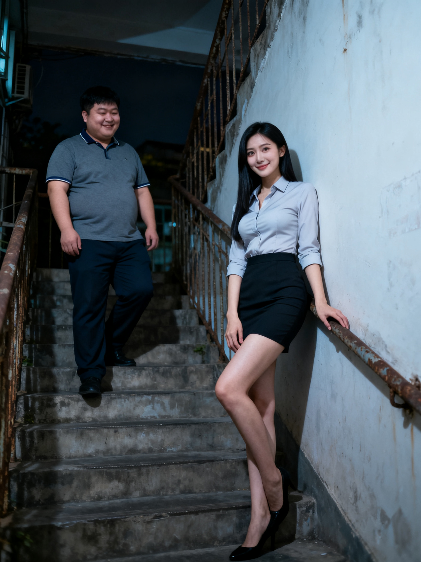房東卓宥辰收租遇上藍芷嵐，從聊天到樓梯偷情
