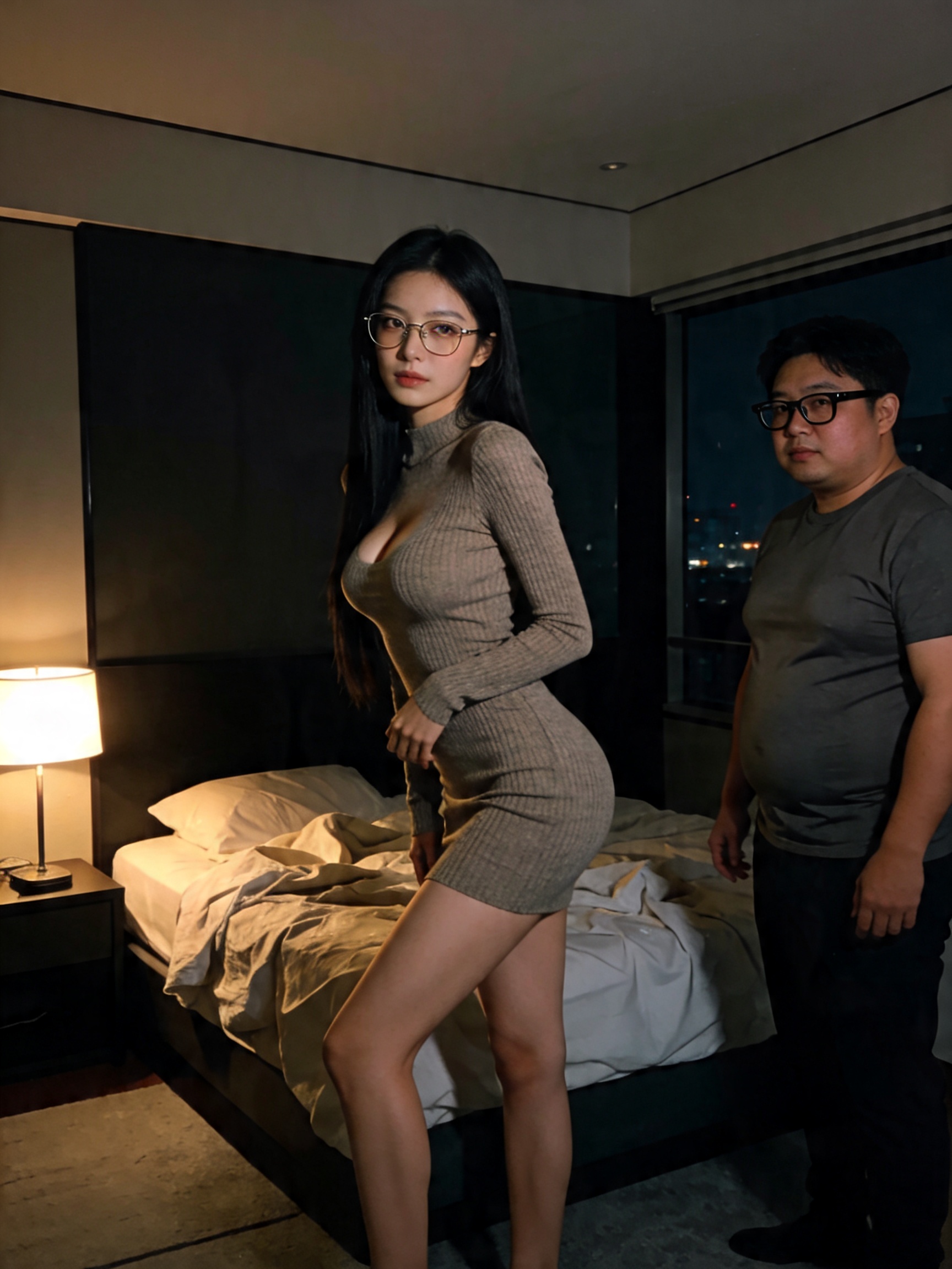 老婆美琪出差一週，閨蜜曉嵐來幫忙竟半夜敲門誘我上床
