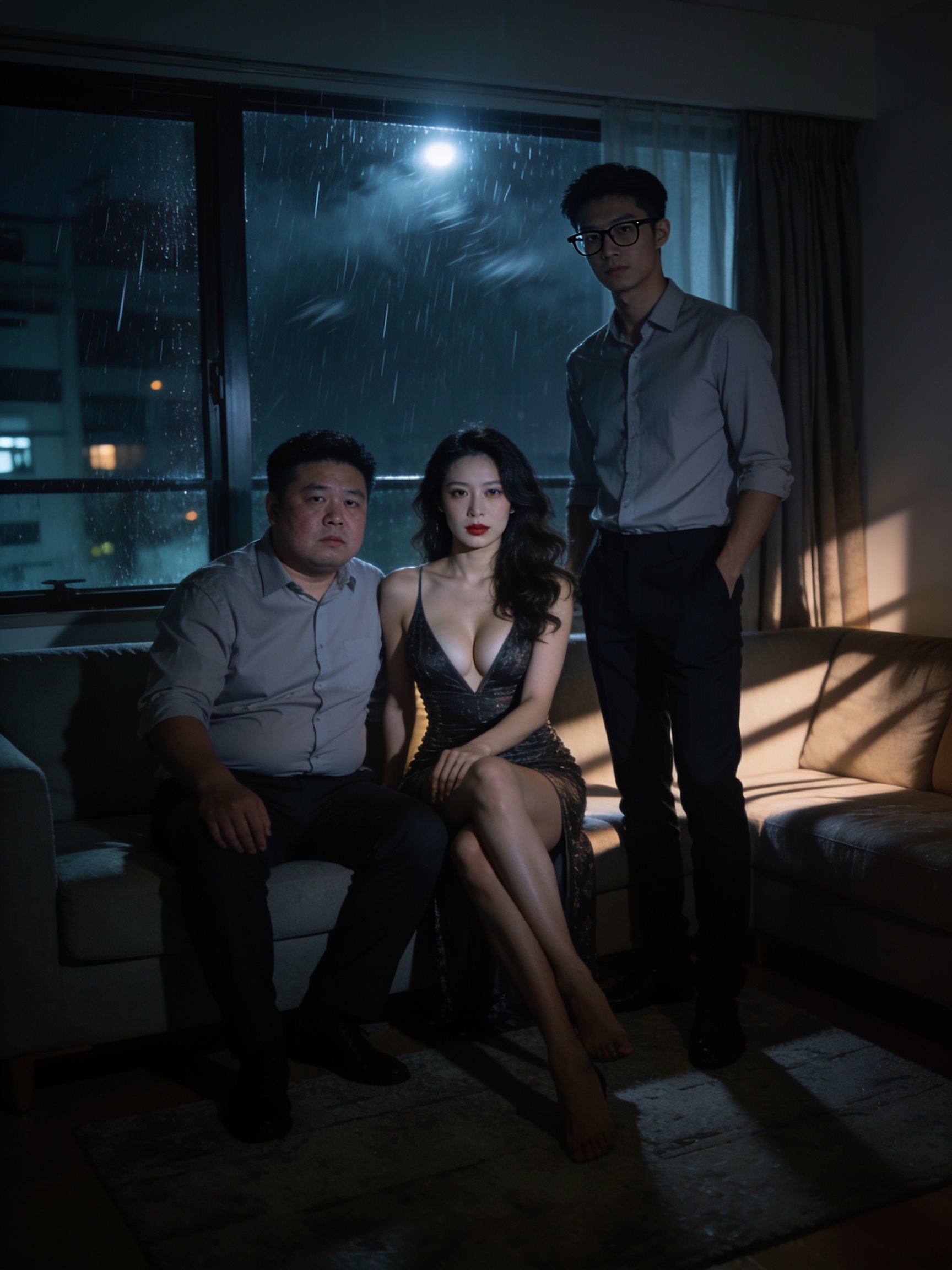 彭志遠家停電夜，藍心妤把兩位同事都留下了
