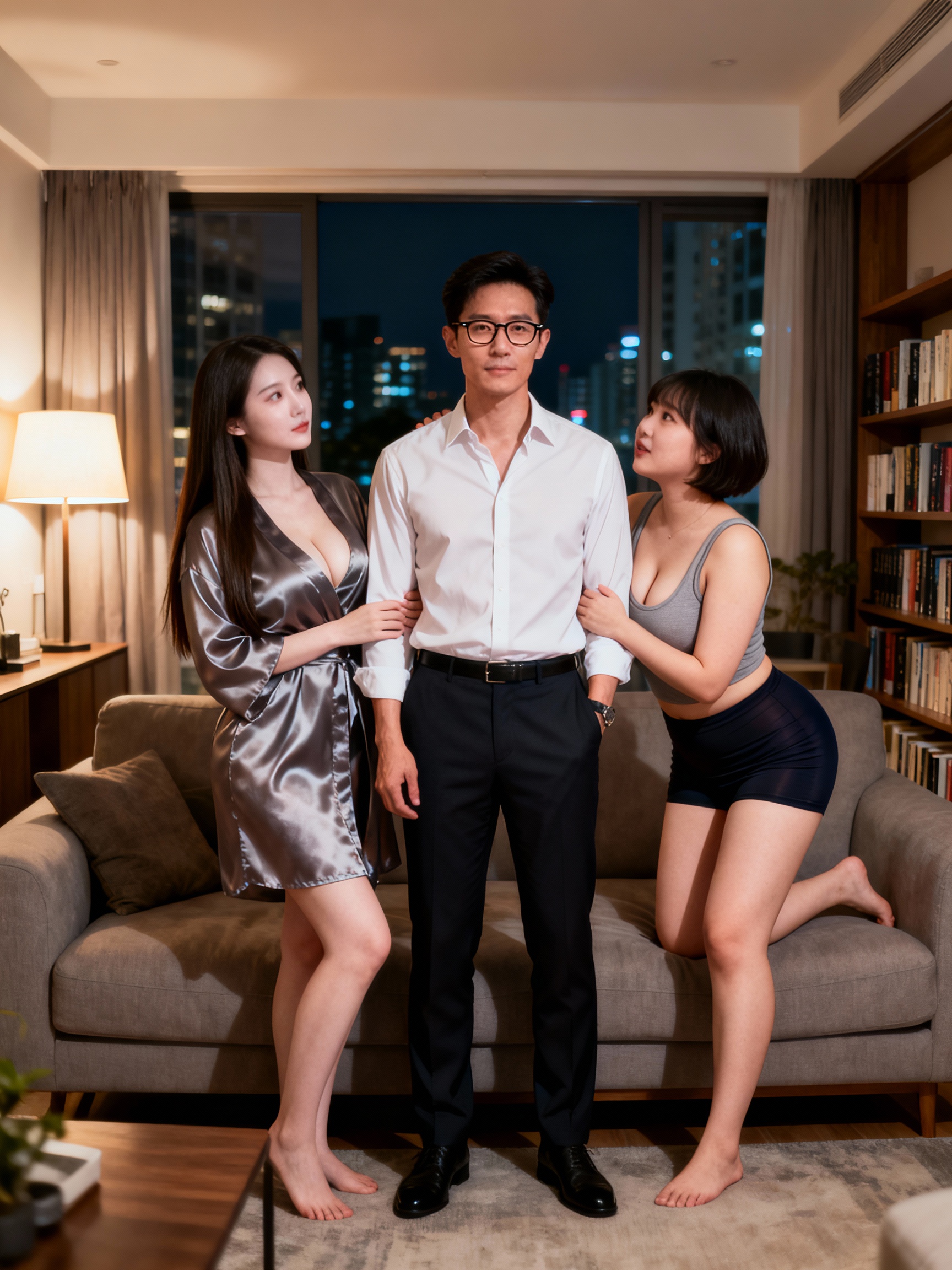 好友老婆雅涵的公寓，我把她兩個死黨也順便上了