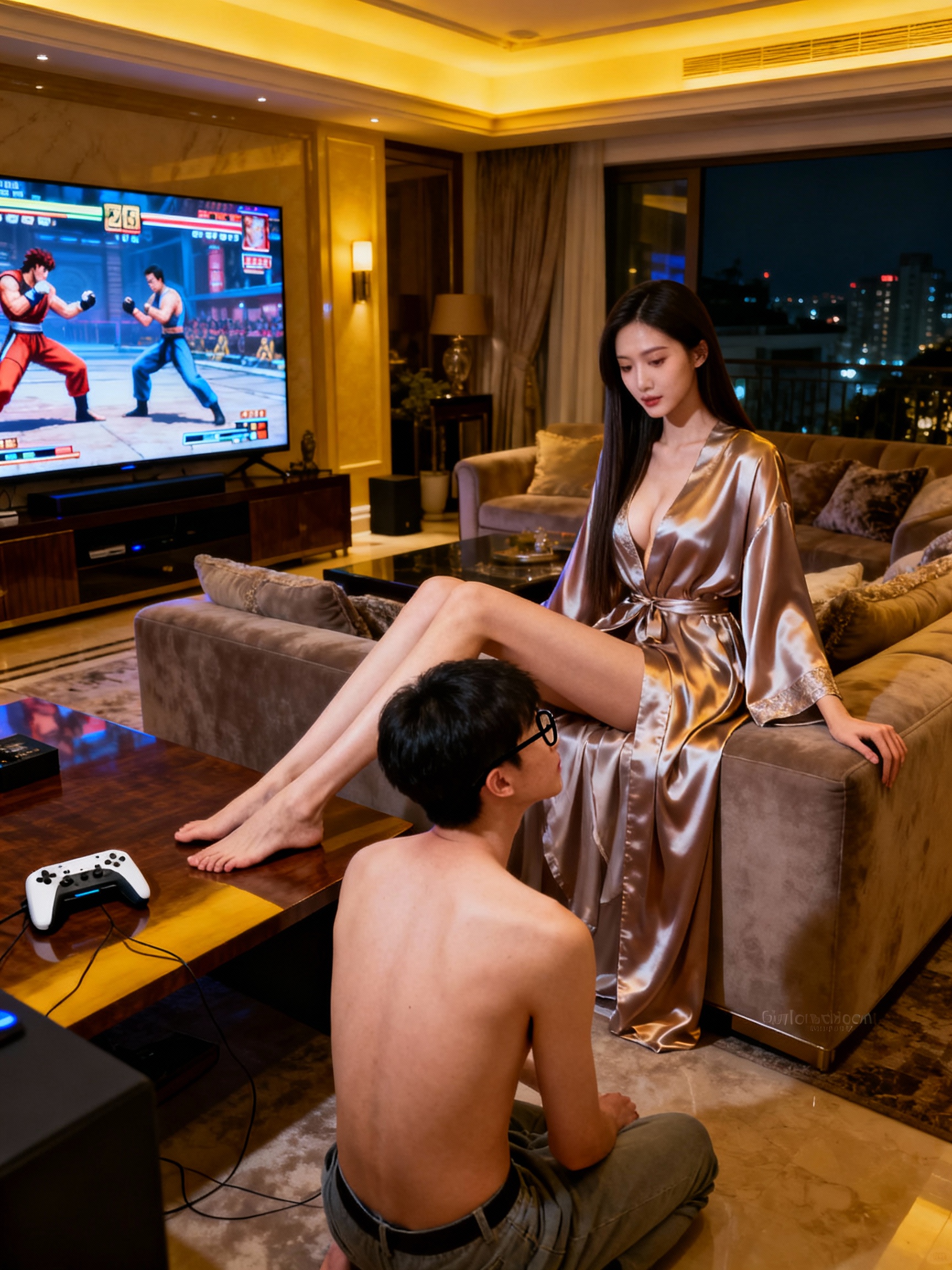 長腿女王芊瑜調教宅男子軒的遊戲肉慾賭局