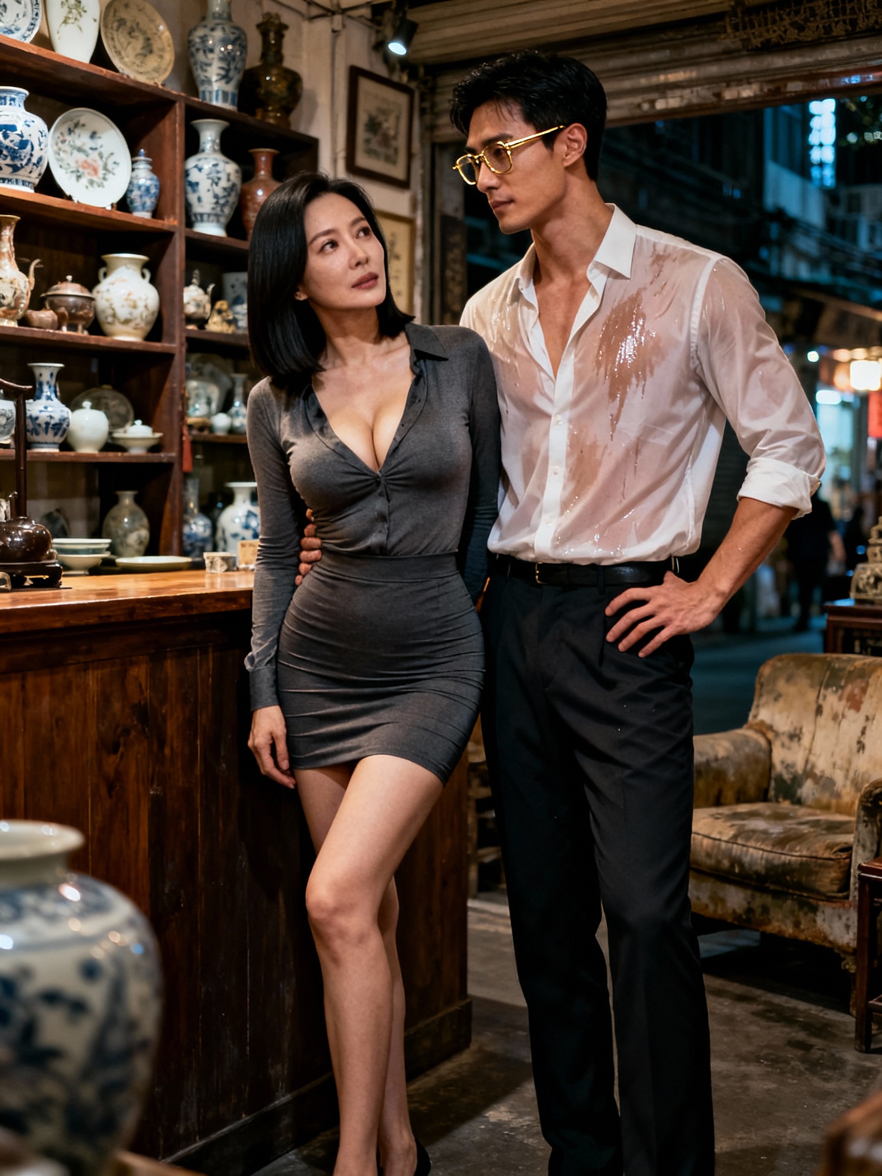 古董店老闆娘蕭曼蓉被新店員祁澤文撩到腿軟