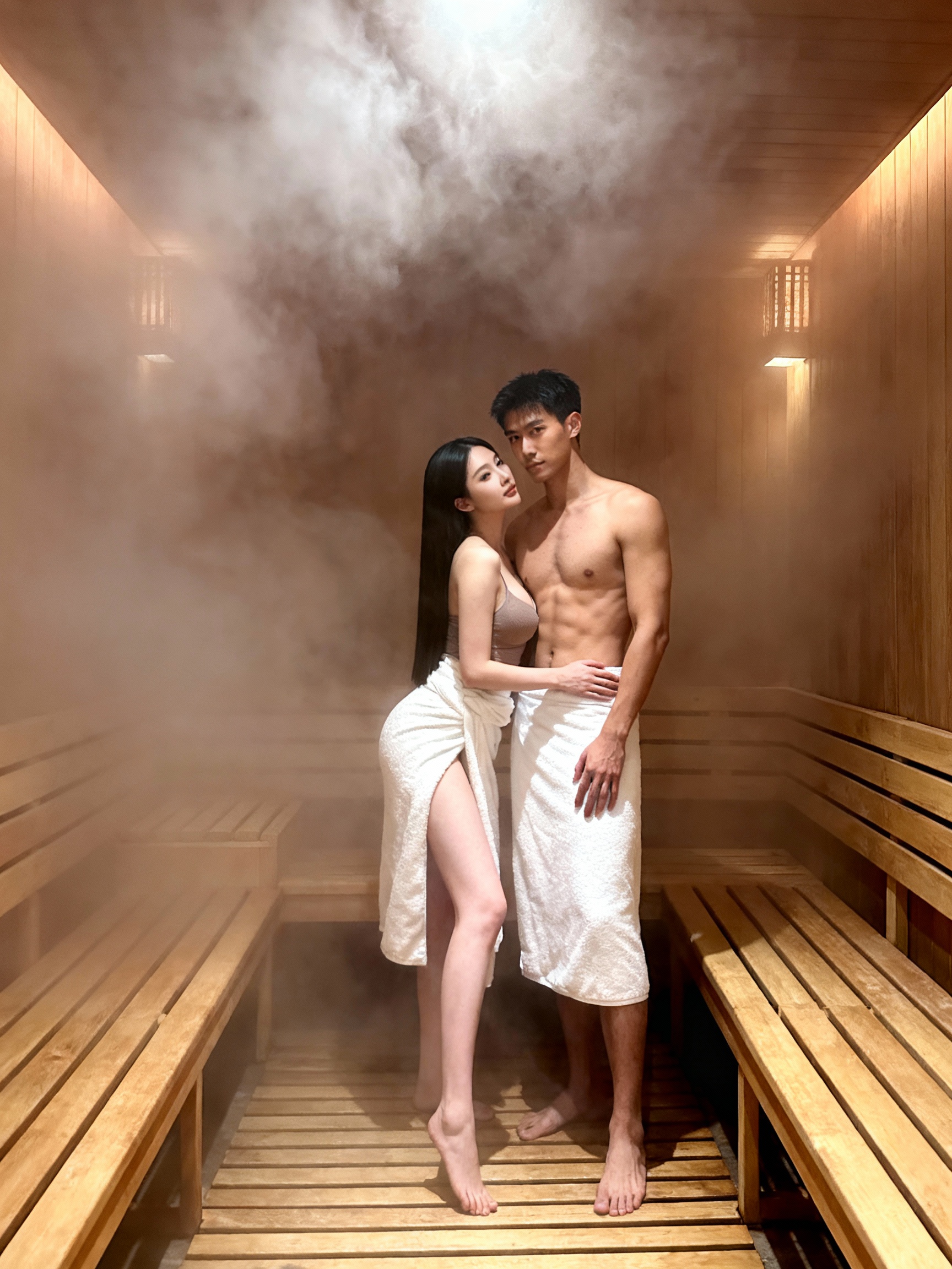 女王凌霜華桑拿霧裡淪陷！陌生帥哥蔚修逸的撩人大腿