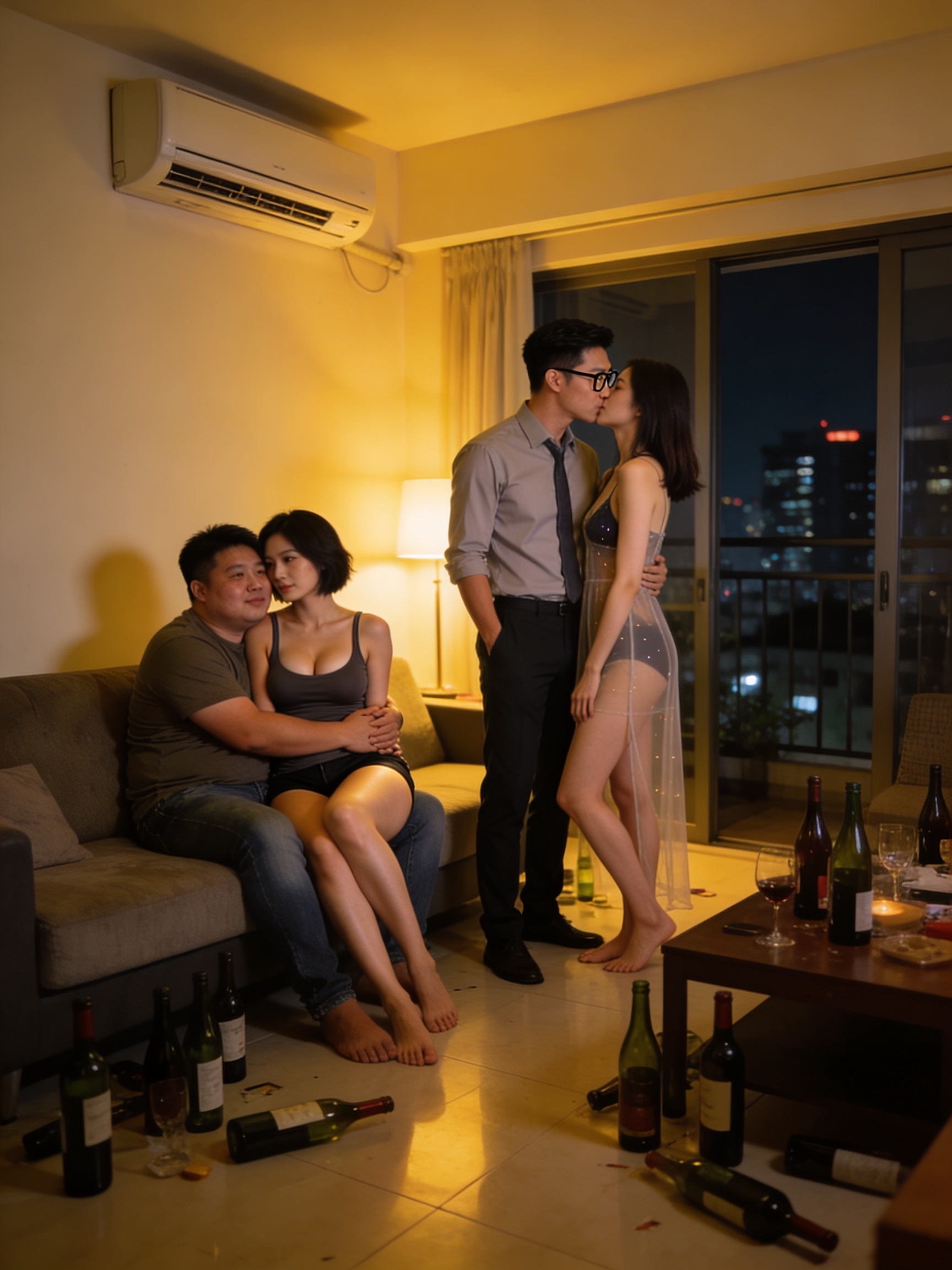 外送員郭明哲闖許靜嫣公寓，酒後四人交叉輪流幹