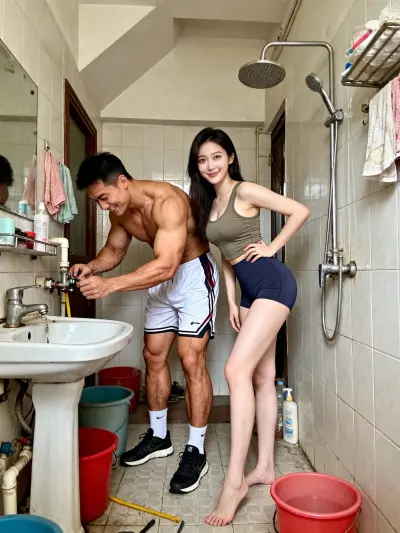 壯碩房東俊凱與熱褲美腿芷晴的租屋天天狂幹